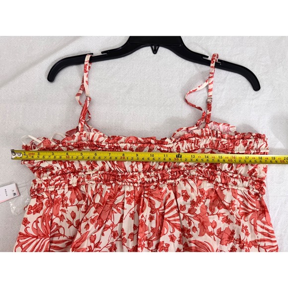 AQUA Floral Print Cami Top Women's‎ XL Sleeveless Ruffle Trimmed Blouse - Picture 4 of 6